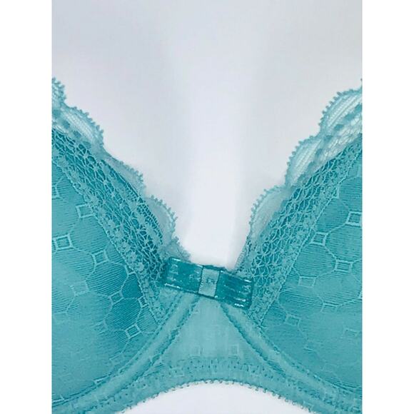 Chantelle Womens 3646 C Chic Sexy Underwire Push Up Bra 34D Blue - Picture 2 of 8